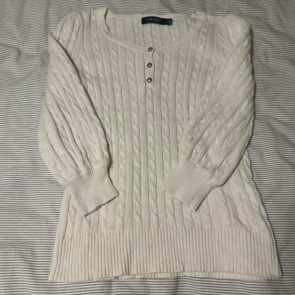 Women's Cream Cable Knit Sweater